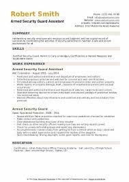 Armed Security Guard Resume Samples Qwikresume