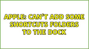 Find the file or folder to shortcut to, long press and choose shortcut. Apple Can T Add Some Shortcuts Folders To The Dock Youtube