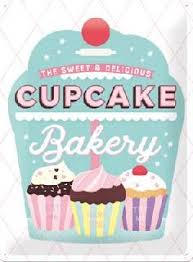 Cupcake Bakery Metalen Wandbord In Relief 30 X 40 Cm Cupcake Bakkerijen Wandborden