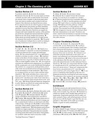 Chapter 2 The Chemistry Of Life Worksheet Answers Kids Activities