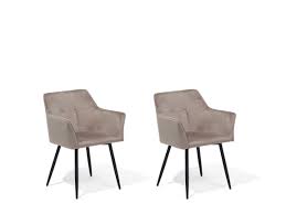 Check spelling or type a new query. Set Of 2 Velvet Dining Chairs Taupe Beige Jasmin Beliani De
