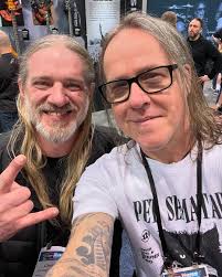Former Fear Factory members Burton Bell and Christian old-Wolbers crossed  paths at Namm (I'm assuming?).
