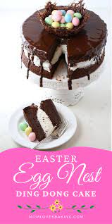 Chocolate Easter Egg Nest Ding Dong Cake Recipe In 2021 Easter Dessert Easter Desserts Homemade Cake Recipes