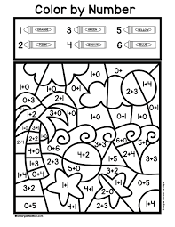 You can choose from the top ten most popular coloring pages, or browse our whole library with the handy thumbnail view. Addition Color By Number Worksheets Kindergarten Mom
