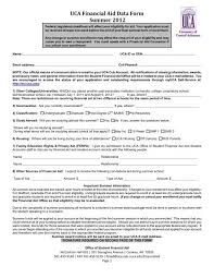 Students who wish to receive financial aid for the summer term must file a fafsa or cadaa and have completed all required verification documents submitted and processed. Uca Financial Aid Data Form Summer 2012