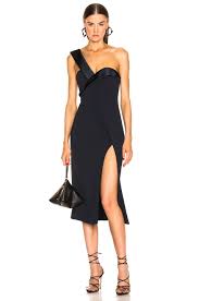 Brandon Maxwell One Shoulder Cocktail Dress In Navy Fwrd One Shoulder Cocktail Dress Evening Dress Short Cocktails Cocktail Dress