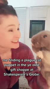 his name is How Now, as in Hamlet saying, “How now! A rat!” as he fully  stabs Polonius through a curtain #theglobe #puppet #rat #hamlet  #stuffedanimals #williamshakespeare #shakespeare