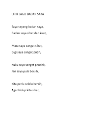 Amanah bangsa kita pikul bersama. Lirik Lagu Badan Saya