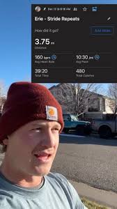 Half marathon prep, Stride Intervals, 15 Min warmup , 8x20sec stride