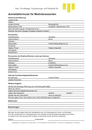 Erstmaliger bezug einer unterkunft in österreich; Anmeldeformular Fur Mietinteressenten Wohnung In Basel Mieten