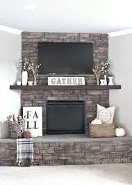 Ideas For Decorating Around A Tv Over The Fireplace Mantel Stone Fireplace And Mantel Decor Fireplace Mantle Decor Farm House Living Room Country House Decor