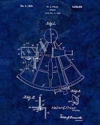 Sextant Nautical Drawing Combo Sextant Patent Print Wall Hanging Art Den And Office Decor Patent Prints Nautical Drawing Etsy Wall Art