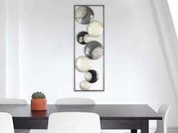 Wandbild Metall Slices 90x31cm Weiss Grau Silber 59 90 Wohnzimmer Modern Haus Deko Dekor