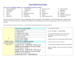 Stock Market Project Completion Directions