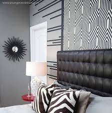 Living room, bedroom, dining room, patio Black Leather Tufted Headboard Contemporary Bedroom Svz Interior Design