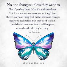 No One Changes Unless They Want To Tough Love Butterfly Quotes Emotions