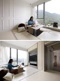 A Small Apartment In Hong Kong Makes Smart Use Of Its 492 Square Feet Living Room Design Small Spaces Small Apartments Small Media Rooms