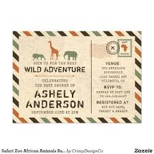 Safari Zoo African Animals Baby Shower Invitation Zazzle Com Animal Baby Shower Invitations Zoo Baby Shower Zoo Birthday Party