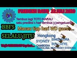 Prediksi 22 Juli 2020 Bbfs Jitu Toto Macau Hk Sd Sgp 4d 3d 2d Angka Main Jitu Youtube
