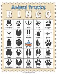 Animal Tracks Bingo Memory Matching Card Game Activity Animal Games Animal Tracks Animal Activities For Kids