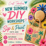 Paint & Sip... Sun hats & beach bag edition