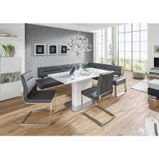 Eckbank In Metall Textil Edelstahlfarben Grau Wohnung Esszimmer Eckbank Haus Deko
