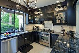 It's no secret that blue colorways are trending for kitchens, and with good reason: Navy Blue Kitchen Cabinets With Black Countertops Novocom Top