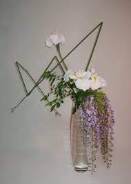 Wisteria Bulrush Japanese Iris Flower Arrangements Ikebana Japanese Flowers