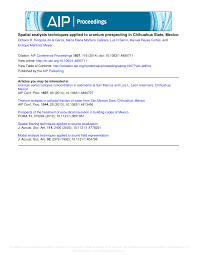 Maybe you would like to learn more about one of these? Pdf Spatial Analysis Techniques Applied To Uranium Prospecting In Chihuahua State Mexico