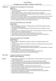 Staff Supplier Quality Engineer Resume Samples Velvet Jobs