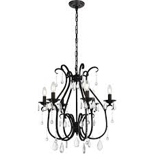 In stock & ready to ship. Crystal Chandelier Dark Bronze Color Wrought Iron Style Kitchen Lamp 6 Light 25 Ebay