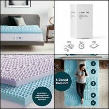 Memory foam toppers can be a great way to enhance your comfort and ensure a great night's sleep at a reasonable cost. Lucid 2 Inch 5 Zone Gel Memory Foam Mattress Topper Queen 848971095683 Ebay