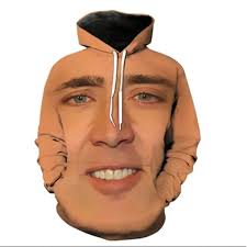 Cool Designs Nicolas Cage Face Hoodie Funny 3D Nicolas Kim Coppola Graphic  Hooded Pullovers for Men New in Hoodies & Sweatshirts