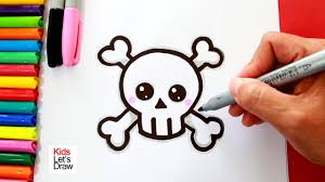 Diviertete con tus hijos enseñandole a. Como Dibujar Una Calavera Kawaii Simbolo De Muerte How To Draw A Cute Skull Social Useful Stuff Handy Tips