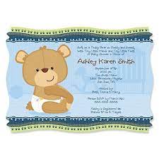 Baby Boy Teddy Bear Personalized Baby Shower Invitations Bigdotofhappiness Com Baby Shower Invitaciones Invitaciones Para Baby Temas De Baby Shower De Nino