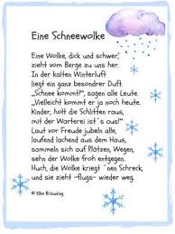 Eine Schneewolke Elkes Kindergeschichten Wintergedichte Fur Kinder Geschichten Fur Kinder Kinder Gedichte