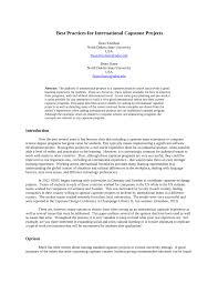 We have a complete guide to ap capstone you can read if you want to learn more! Pdf Best Practices For International Capstone Projects