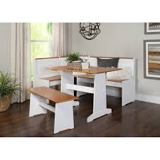 Maximize storage and seating in any room with the walker corner bench. Linon Ardmore Wood Corner Dining Breakfast Nook With Table And Storage Seats 5 6 White And Natural Finish Walmart Com Walmart Com