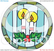 Clipart Of A Round Stained Glass Christmas Candles Design Royalty Free Vector Illustration By Bnp Design Studio 1418665