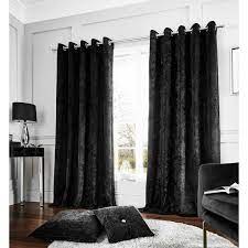 The velvet curtains look elegant and solemn and give the room an original and unique look. Black Crushed Velvet Curtains Wayfair Co Uk