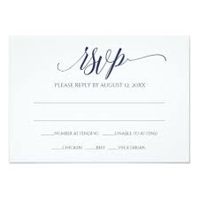 Rsvp Response Card Luxe Calligraphy Navy Blue Zazzle Com Response Cards Wedding Response Cards Blue Wedding Invitations Diy