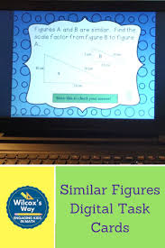 Students Practice Finding Similar Figures Scale Factor Missing Side Lengths Indirect Meas Task Cards Maths Activities Middle School Math Games Middle School