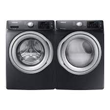 Samsung front load stackable washer and dryer set. Samsung Front Load Stackable Washer And Dryer Set Wf45n5300av Us Dve45n5300v Ac Black Stainless Steel Energy Star Lowe S Canada