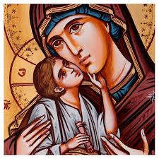 Icon Of The Virgin Mary With Baby Jesus 32x22 Cm Online Sales On Holyart Co Uk
