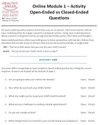 Fda's center for veterinary medicine (cvm) may be able to answer them. M4 Open Ended Questions Children S Health Alliance Of Wisconsin