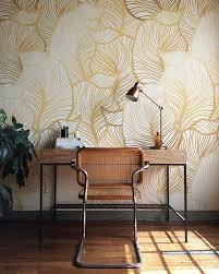 اشكال ورق جدران غرف نوم رمادي و اصفر الراقية