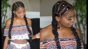 These easy to do braided hairstyle tutorial can be done quickly. Quick And Easy Braid Protective Style On Natural Hair Ft Mielle Organics Youtube