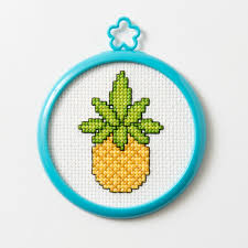 Includes easy to read pattern and embroidery floss colors. Bucilla My 1st Stitch Mini Tropical Pineapple Counted Cross Stitch Kit 1 Each Walmart Com Walmart Com