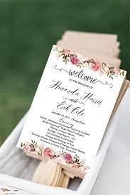 Boho Wedding Program Fan Template Rustic Wood Wedding Fan Etsy Diy Wedding Programs Wedding Program Fans Diy Wedding Program Fans