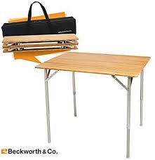 Amazon Com Beckworth Co Smartflip Bamboo Portable Outdoor Picnic Folding Table With Adjustable Height C Camping Table Folding Picnic Table Folding Table